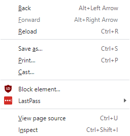 Right-Click Menu